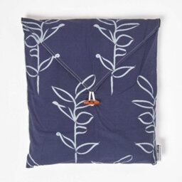 Homescapes Blue Leaf Digitally Printed Cotton Duvet Cover Set, Super King - thumbnail 6