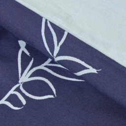 Homescapes Blue Leaf Digitally Printed Cotton Duvet Cover Set, Super King - thumbnail 2