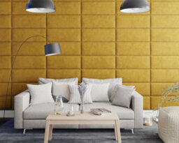 Aspire Easymount Wall Mounted Upholstered Panels, Modular Diy Headboard In Plush Velvet Fabric, Ochre (Pack Of 2) - thumbnail 2
