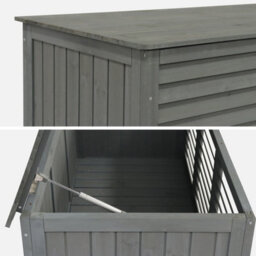 Sweeek - Wooden Storage Chest Castille Grey 330 Litres W30 X D64 X H60Cm - thumbnail 5