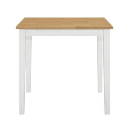 Small Dining Table In White & Oak Finishing, Solid Wood Breakfast Kitchen Table - thumbnail 1
