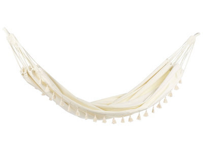 Beliani Beige Cotton-Blend Boho Garden Hammock W290 X D150 Cm - Indoor/outdoor Swing Seat - image 1