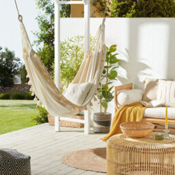 Beliani Beige Cotton-Blend Boho Garden Hammock W290 X D150 Cm - Indoor/outdoor Swing Seat - thumbnail 2