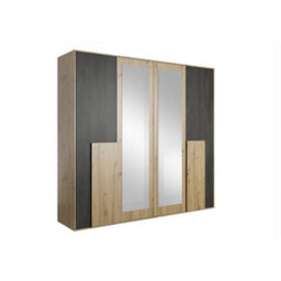 Arte Elegant Bafra Hinged Door Wardrobe W2000mm H2030mm D650mm - Oak Artisan & Norwegian Pine Finish - thumbnail 1