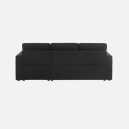 Sweeek. 3-Seater Reversible Corner Sofa Bed With Storage Convertible Smile Black 213.5X136.5X83 Cm - thumbnail 9
