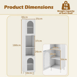 Tall Bathroom Storage Cabinet Narrow Home Organizer - thumbnail 2