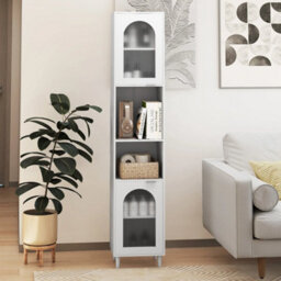 Tall Bathroom Storage Cabinet Narrow Home Organizer - thumbnail 3