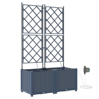 Berkfield Modern Garden Planters Grey 80 X 40 X 142 Cm Steel