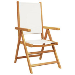 Berkfield Garden Chairs 2 Pcs Cream White Solid Wood Acacia And Fabric - thumbnail 4