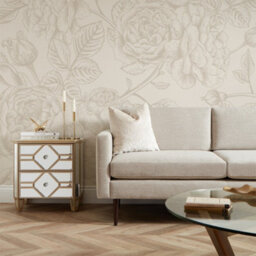 I Love Wallpaper Gentle Roses Mural In Mushroom And Cream (350Cm X 240Cm) - thumbnail 2