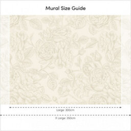 I Love Wallpaper Gentle Roses Mural In Mushroom And Cream (350Cm X 240Cm) - thumbnail 3