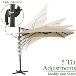 Christow Aluminium 2.5M Cantilever Garden Patio Parasol - thumbnail 5