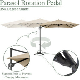 Christow Aluminium 2.5M Cantilever Garden Patio Parasol - thumbnail 4