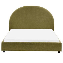 Beliani Bed Boucle Vaucluse 140 X 200 Cm (Eu Double) Olive Green - thumbnail 4