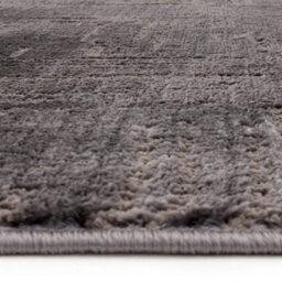 The Rug Edit Axel Scandi Grid Charcoal Living Room Rug - 120X160Cm - thumbnail 8
