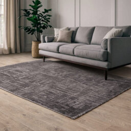 The Rug Edit Axel Scandi Grid Charcoal Living Room Rug - 120X160Cm - thumbnail 3