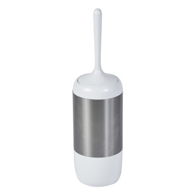 Showerdrape Elite White Chrome Toilet Brush & Holder - image 1