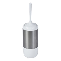 Showerdrape Elite White Chrome Toilet Brush & Holder - thumbnail 1