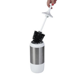 Showerdrape Elite White Chrome Toilet Brush & Holder - thumbnail 3