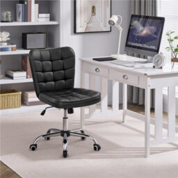 Yaheetech Modern Desk Chair With Adjustable Seat Height - Black - thumbnail 1
