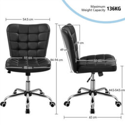 Yaheetech Modern Desk Chair With Adjustable Seat Height - Black - thumbnail 3