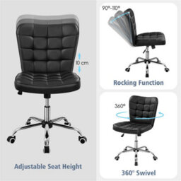 Yaheetech Modern Desk Chair With Adjustable Seat Height - Black - thumbnail 5