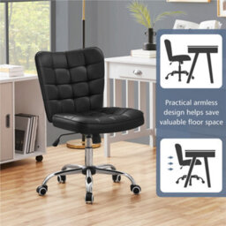 Yaheetech Modern Desk Chair With Adjustable Seat Height - Black - thumbnail 6