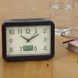 Set Of 2 Glow In The Dark Alarm Clocks With Temperature Reading - Battery Powered Large Easy To Read Analogue Display - thumbnail 4