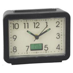 Set Of 2 Glow In The Dark Alarm Clocks With Temperature Reading - Battery Powered Large Easy To Read Analogue Display - thumbnail 6