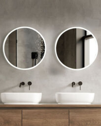 Beliani Led Bathroom Mirror Deauville 79 Cm 79 Cm Silver - thumbnail 2