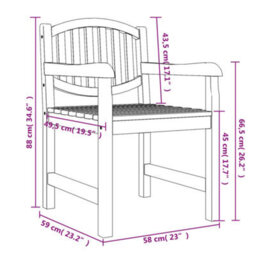 Berkfield Garden Chairs 4 Pcs 58X59X88 Cm Solid Wood Teak - thumbnail 8