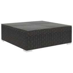Berkfield 6 Piece Garden Lounge Set With Cushions Poly Rattan Black - thumbnail 7