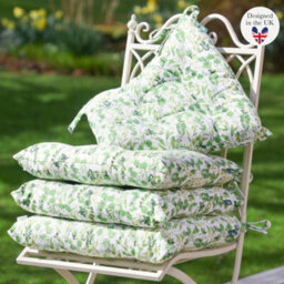 Dibor Set Of 4 Green Leaf Print Indoor Outdoor Style Dining Chair Seat Pad Cushions (L)40Cm X (W)40Cm - thumbnail 1