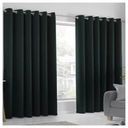 Ameha Black Plain Blackout Curtain 66''x72'',ringtop Ready Made Thermal Insulated Eyelet Top Bedroom Living Room Decor - thumbnail 6