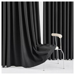 Ameha Black Plain Blackout Curtain 66''x72'',ringtop Ready Made Thermal Insulated Eyelet Top Bedroom Living Room Decor - thumbnail 9