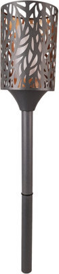 Netagon Luxform Lighting Battery Powered Charcoal Grey Metal Cylinder Flame Candle Torch With Remote Control And Timer - image 1