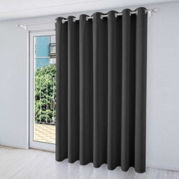 Moonlight Bedding Blackout Polyester Curtain Thermal Natural Dark Grey Curtains With Eyelet Header (Single) 66X84Inch (168X213Cm) - thumbnail 1
