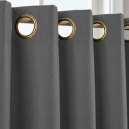 Moonlight Bedding Blackout Polyester Curtain Thermal Natural Dark Grey Curtains With Eyelet Header (Single) 66X84Inch (168X213Cm) - thumbnail 2
