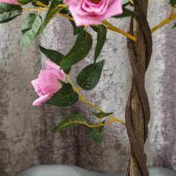 Outsunny Set Of 2 90Cm Artificial Rose Tree, Fake Decorative Plant, Purple - thumbnail 8