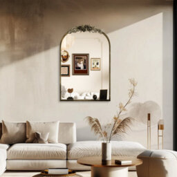 Artloge Antique Gold Traditional Arch Mirror Baroque Inspired Ornate Mirror Wall Decor, 50X75Cm - thumbnail 7