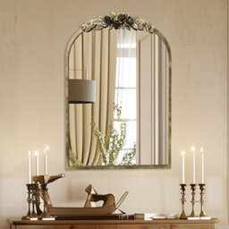 Artloge Antique Gold Traditional Arch Mirror Baroque Inspired Ornate Mirror Wall Decor, 50X75Cm - thumbnail 6