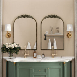 Artloge Antique Gold Traditional Arch Mirror Baroque Inspired Ornate Mirror Wall Decor, 50X75Cm - thumbnail 9