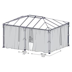 Canopia By Palram Grey Gazebo Netting (L)2.17M (W)4.65M For Martinique 5000 & Milano 4300 - thumbnail 2