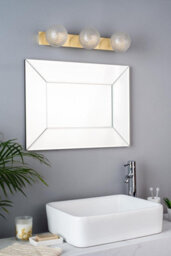 The Lighting Studio Laura Ashley Prague 3Lt Bathroom Wall Light Satin Brass Glass Ip44 - thumbnail 7