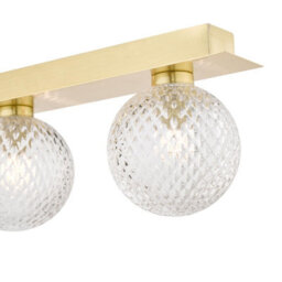 The Lighting Studio Laura Ashley Prague 3Lt Bathroom Wall Light Satin Brass Glass Ip44 - thumbnail 5