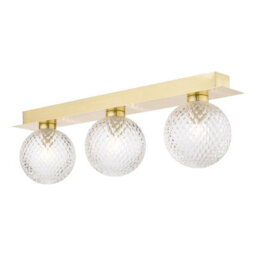 The Lighting Studio Laura Ashley Prague 3Lt Bathroom Wall Light Satin Brass Glass Ip44
