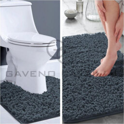 Gc Gaveno Cavailia Infinity Loop Extra Large 2 Piece Bath Mat Set Dark Grey Super Absorbent Non Slip Shower Mat - thumbnail 2