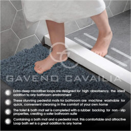 Gc Gaveno Cavailia Infinity Loop Extra Large 2 Piece Bath Mat Set Dark Grey Super Absorbent Non Slip Shower Mat - thumbnail 6