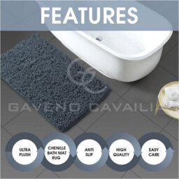 Gc Gaveno Cavailia Infinity Loop Extra Large 2 Piece Bath Mat Set Dark Grey Super Absorbent Non Slip Shower Mat - thumbnail 4