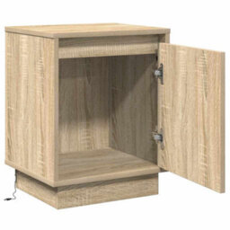 Berkfield Modern Bedside Cabinet With Led Lights Sonoma Oak 39X34,5X50 Cm - thumbnail 5